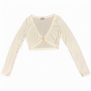 Fashion Nova Button Long Sleeve Crop Top